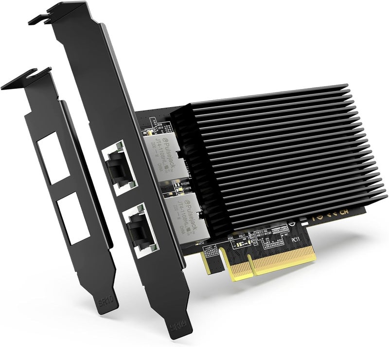 Vmin 10G PCI-E Network Card with 10Gbps Dual RJ45 Ports, Intel X540-T2 Controller, 10Gb Ethernet Adapter Card Compatible with PCI Express X8, X16, Support Windows/Windows Server/Linux/VMware - Image 1